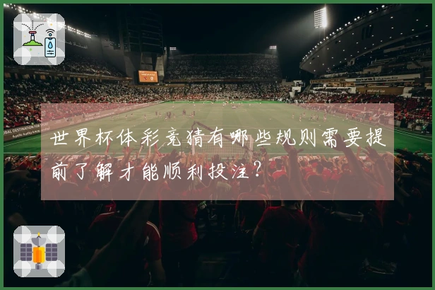 世界杯体彩竞猜有哪些规则需要提前了解才能顺利投注？